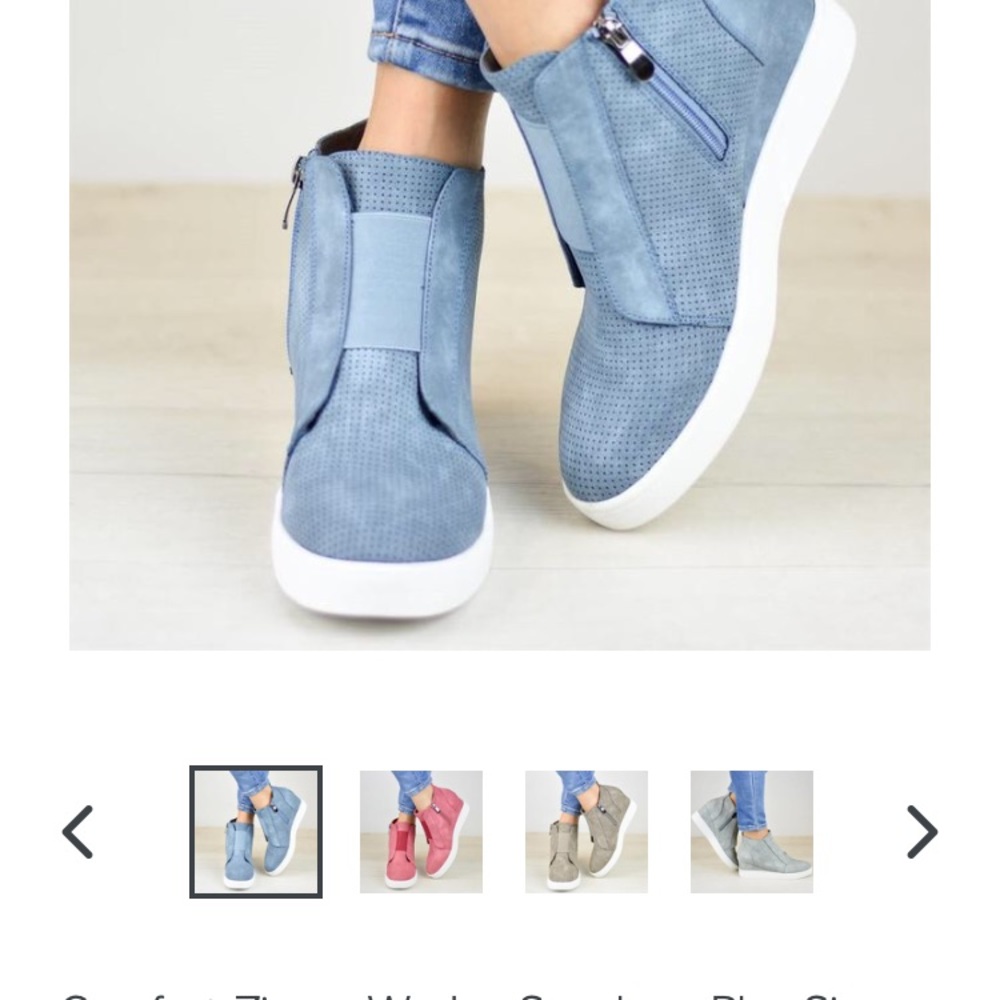Wedge Sneakers Plus Size Wedges with Side Zipper